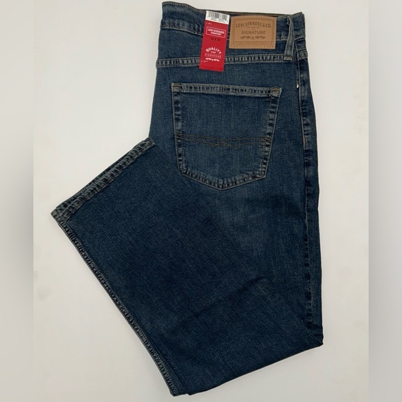 NWT Levi's Strauss Signature Straight leg Relaxed Blue Jeans Ultimate Flex 36x30 - Picture 11 of 14